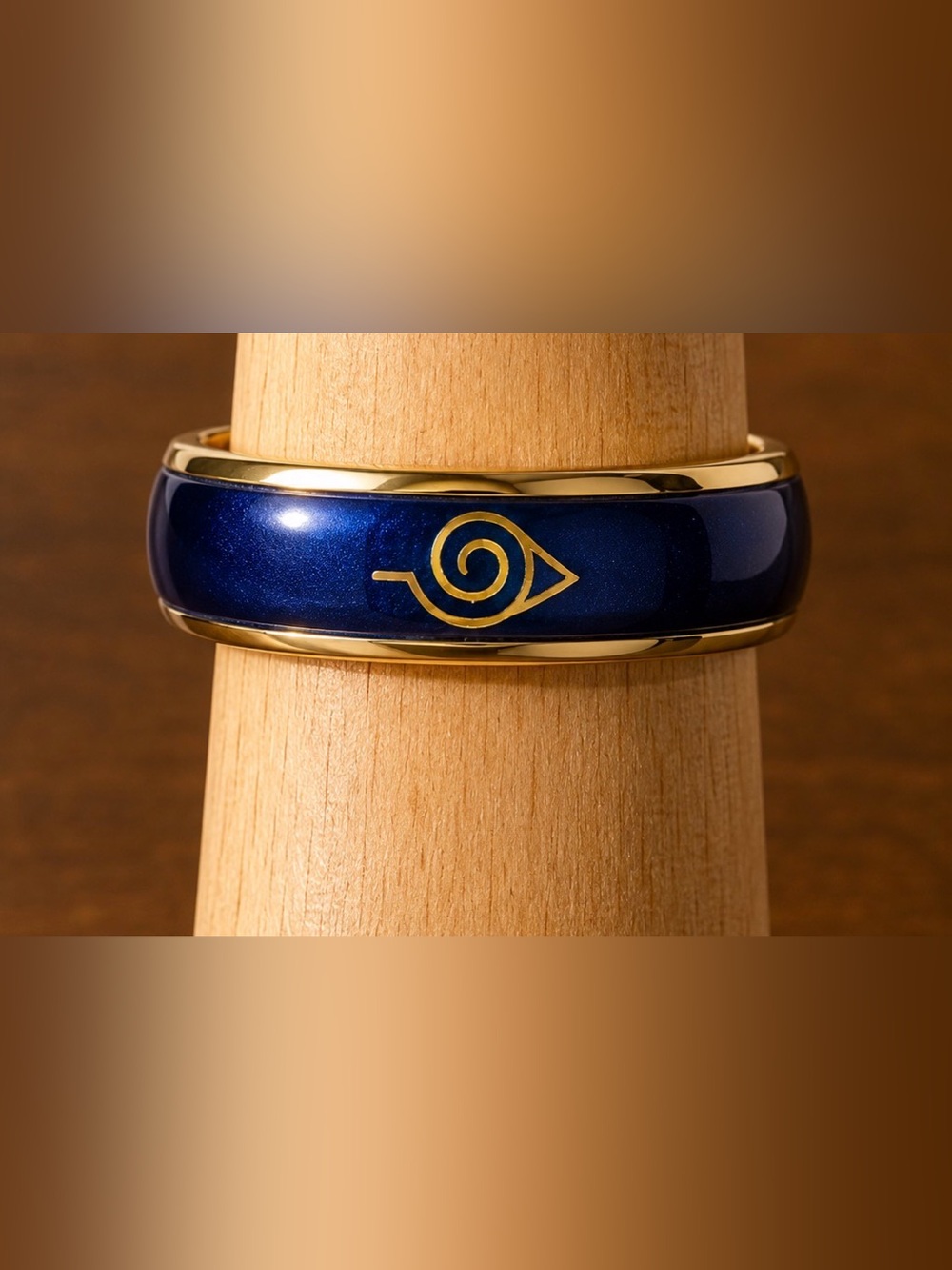 Naruto Blue Green Enamel Spiral Accent Mens Mood Ring Changes Color With Mood !
